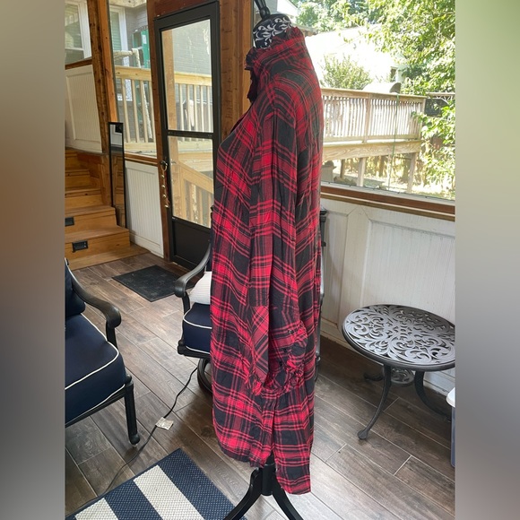 Soft Surroundungs Size 1X red/black plaid dress - Picture 2 of 12